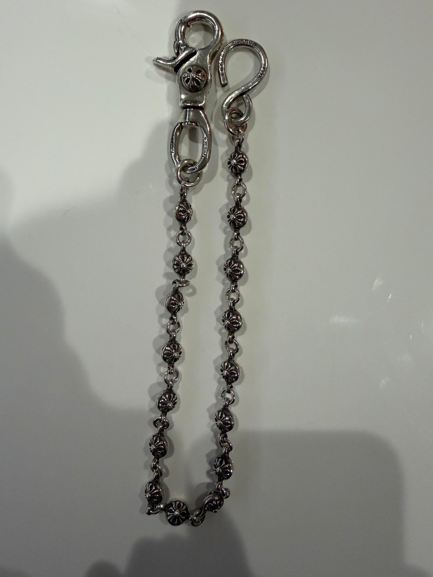 Chrome hearts cross ball link single clip wallet chain