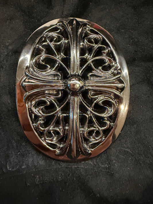 Chrome hearts black rhodium oval buckle