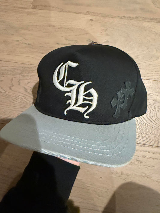 Chrome hearts black/grey cross patch hat _ used good condition