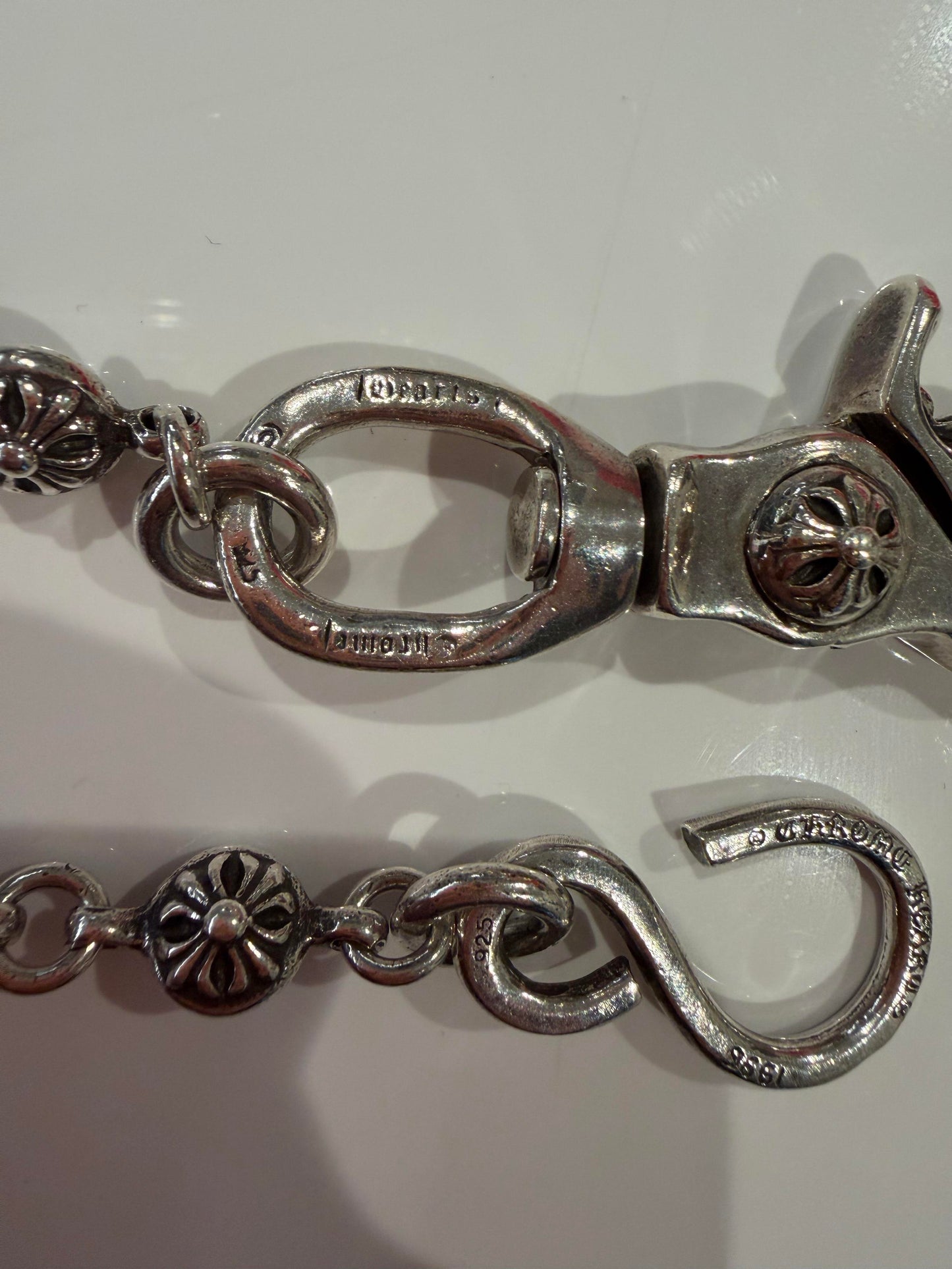 Chrome hearts cross ball link single clip wallet chain