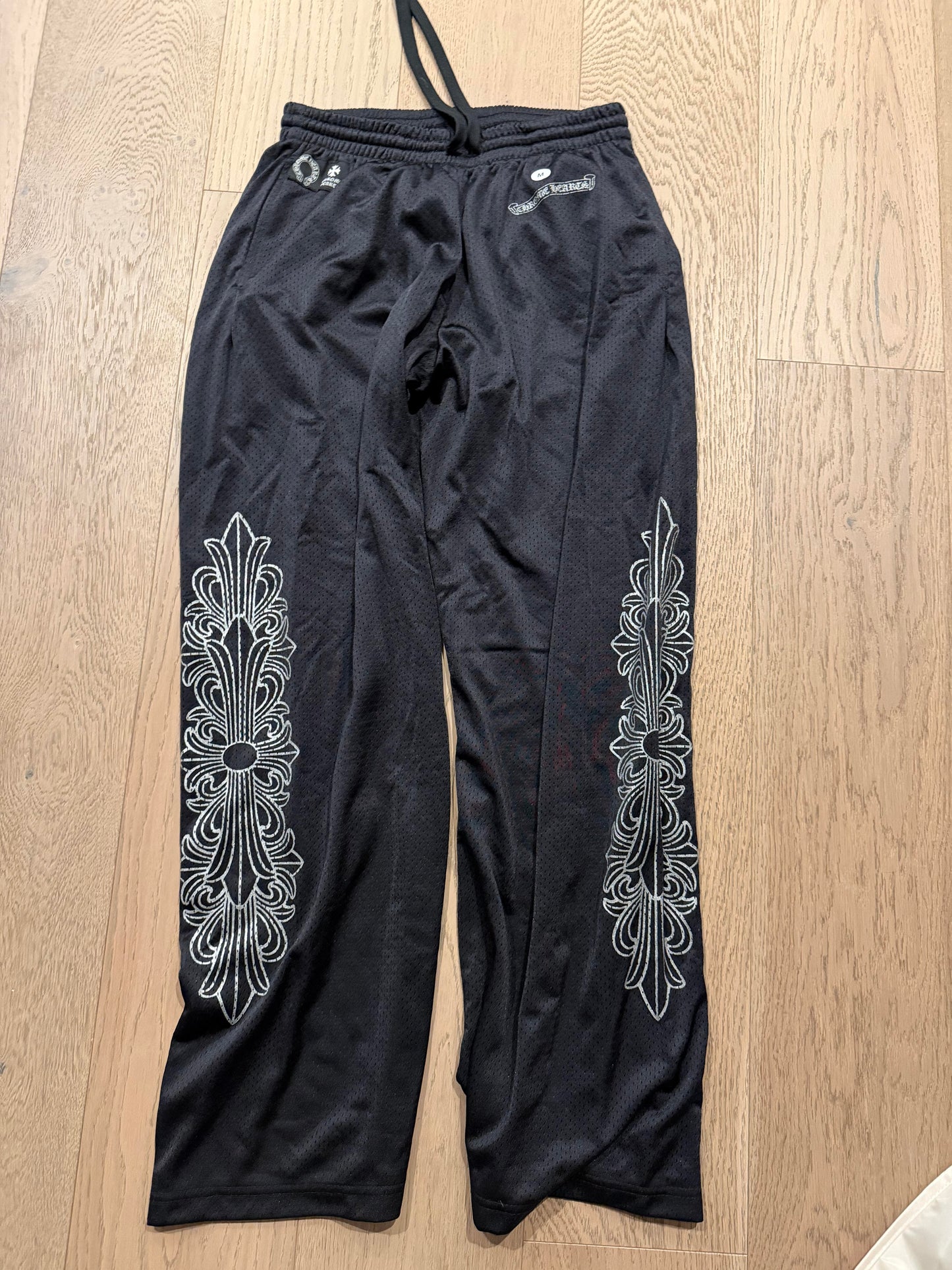Chrome hearts black jersey mesh pants