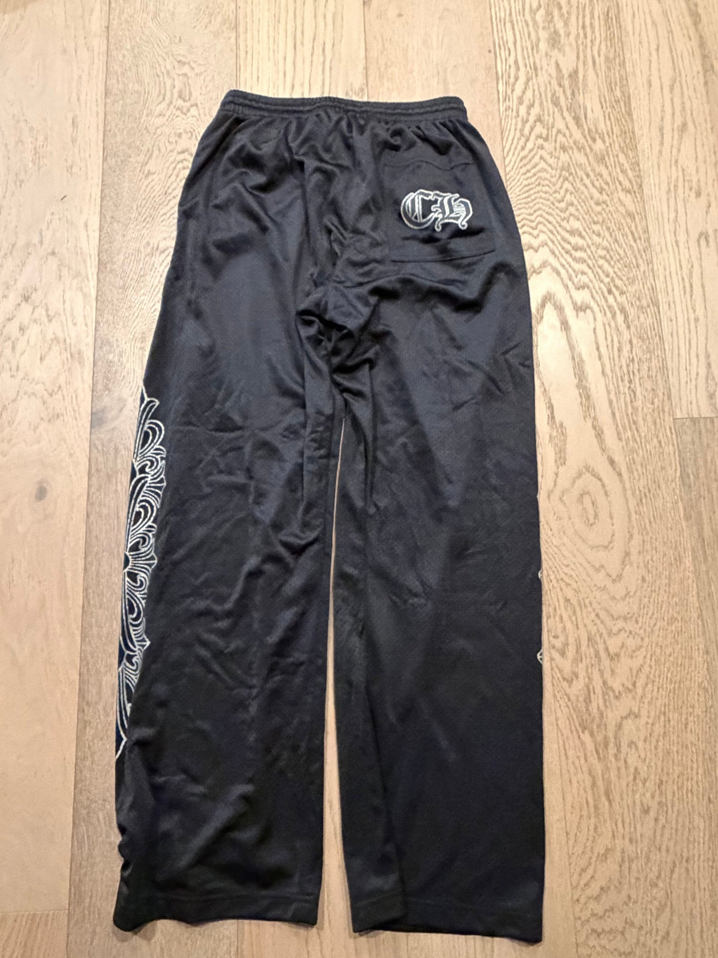 Chrome hearts black jersey mesh pants