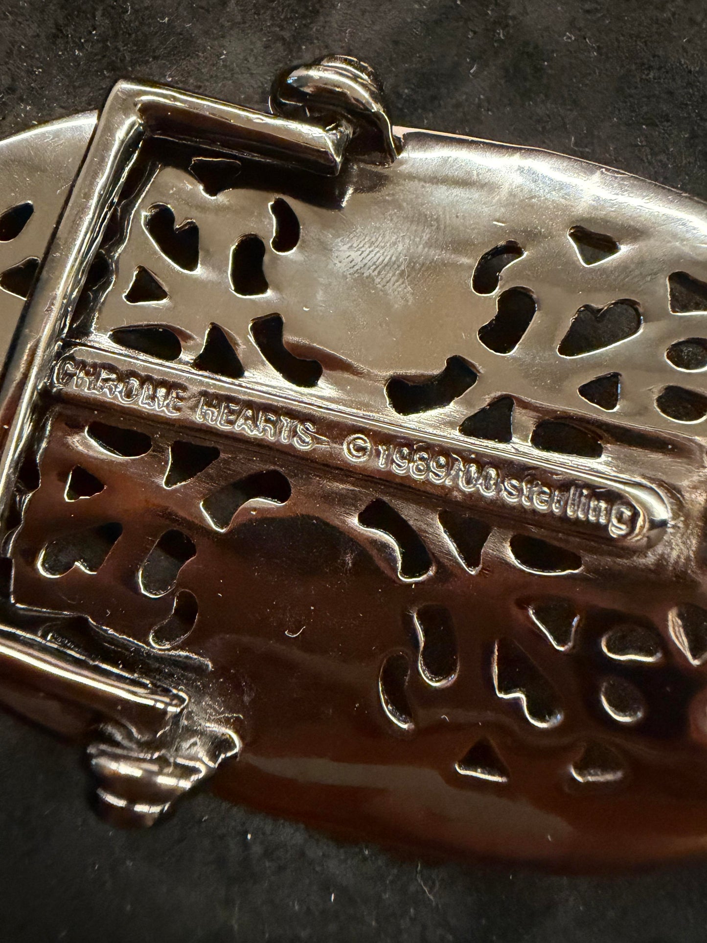 Chrome hearts black rhodium oval buckle