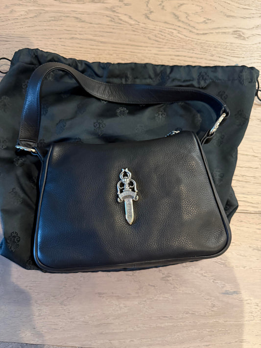 Chrome hearts black leather chicken nugget bag