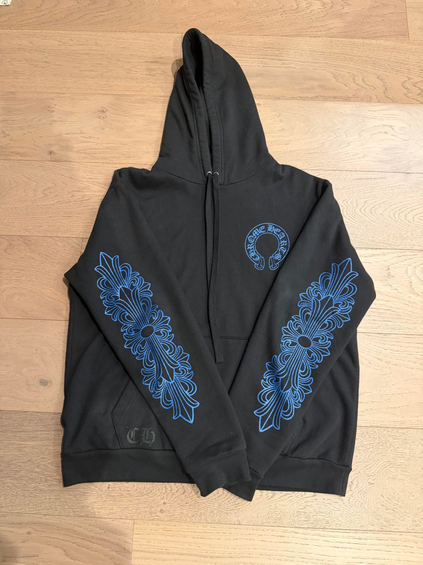 Chrome hearts blue glitter friends and family hoodie