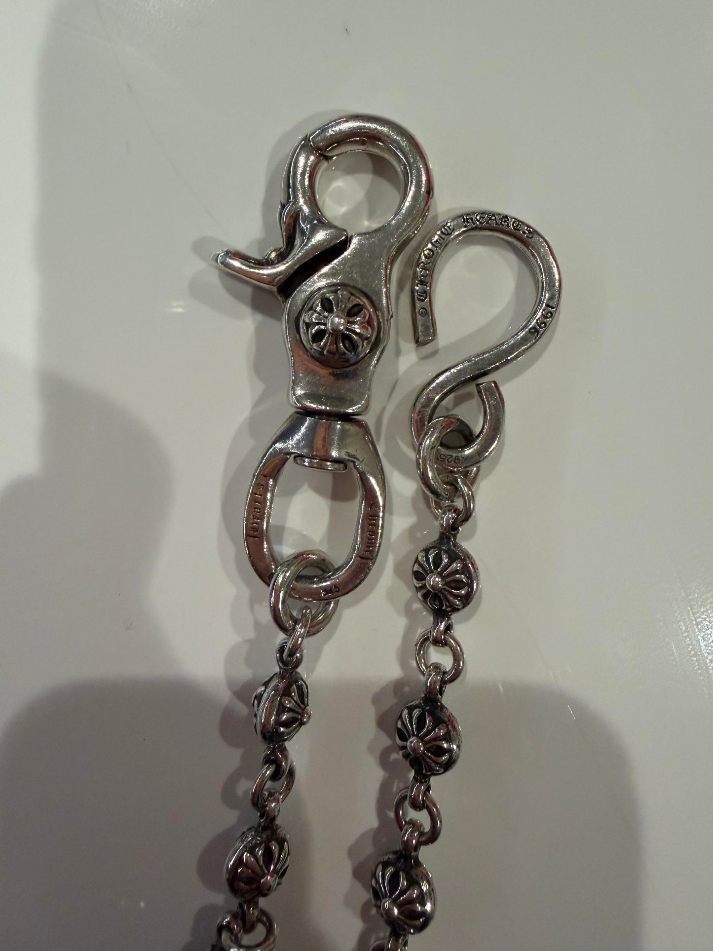 Chrome hearts cross ball link single clip wallet chain