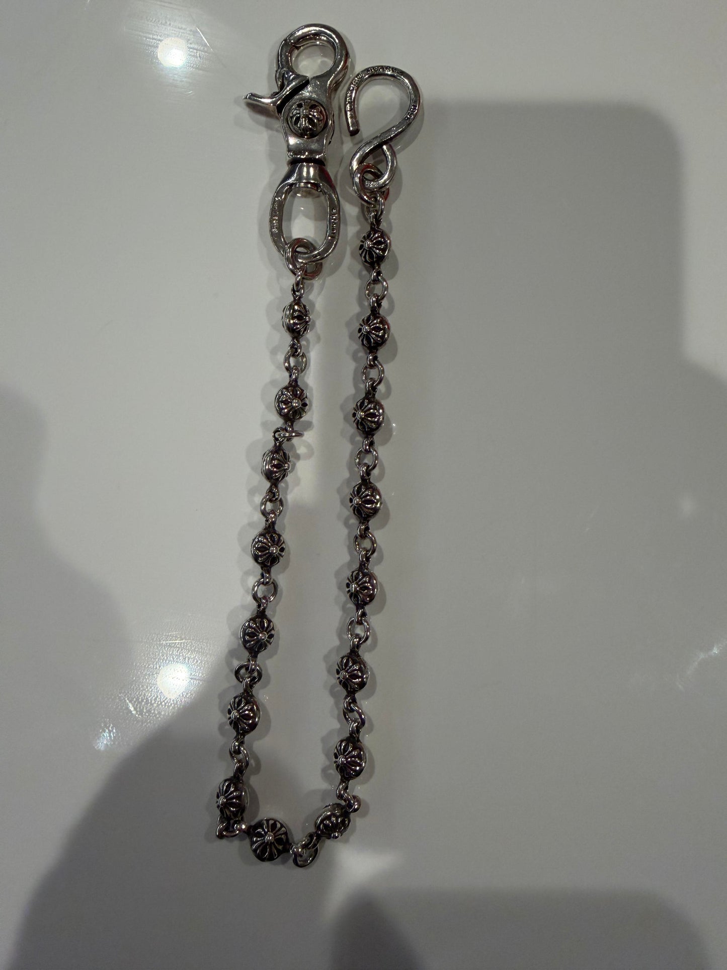 Chrome hearts cross ball link single clip wallet chain