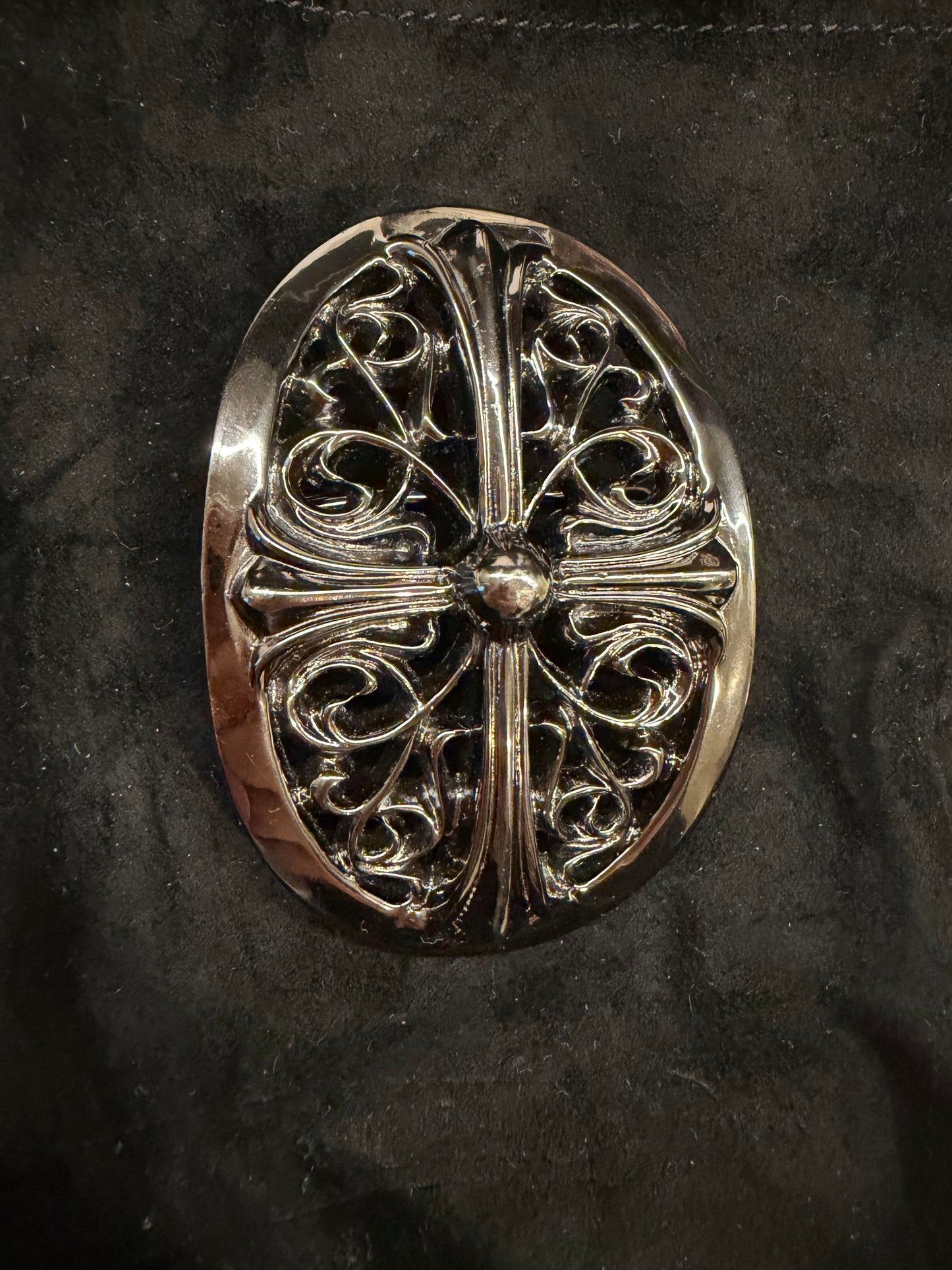 Chrome hearts black rhodium oval buckle