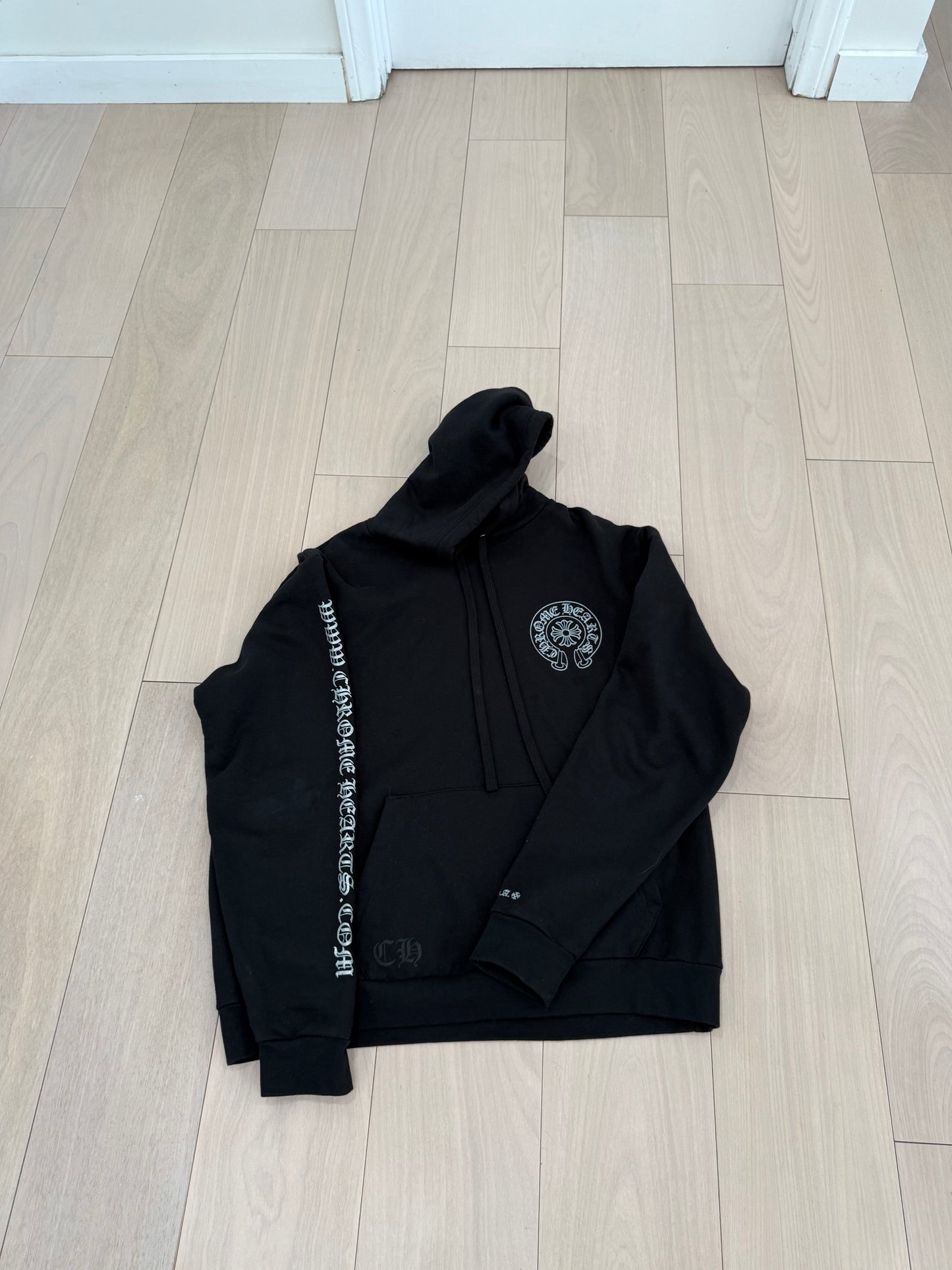 Chrome hearts silver glitter horseshoe hoodie_ used great condition