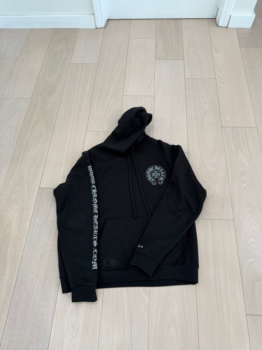 Chrome hearts silver glitter horseshoe hoodie_ used great condition